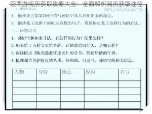 囧西游阅历获取攻略大全：全面解析阅历获取途径