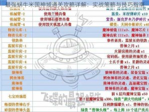 最强蜗牛米国神域通关攻略详解：实战策略与技巧指南