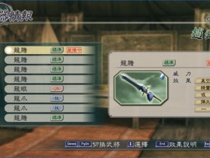 真三国无双5：深入解析武器属性及其策略应用的心得体会