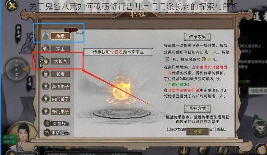 关于鬼谷八荒如何砥砺修行晋升宗门门派长老的探索与解析
