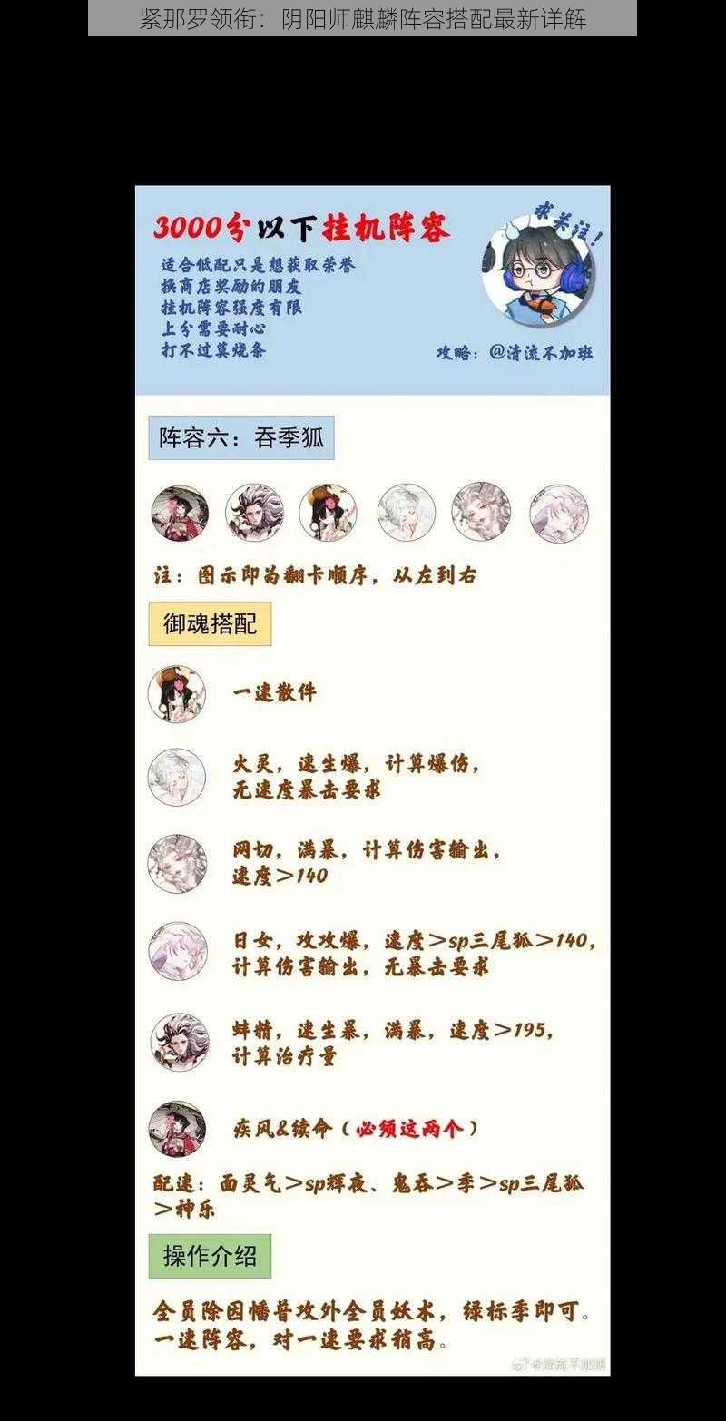 紧那罗领衔：阴阳师麒麟阵容搭配最新详解