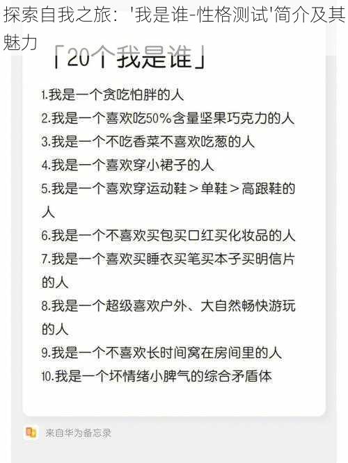 探索自我之旅：'我是谁-性格测试'简介及其魅力