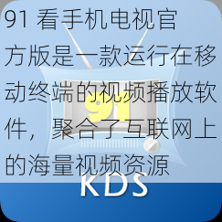 91 看手机电视官方版是一款运行在移动终端的视频播放软件，聚合了互联网上的海量视频资源