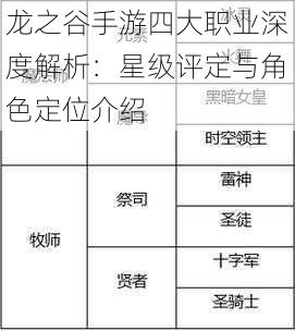 龙之谷手游四大职业深度解析：星级评定与角色定位介绍