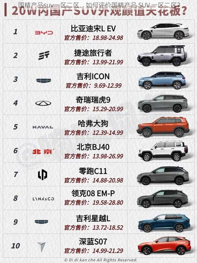 国精产品suv一区二区、如何评价国精产品 SUV 一区二区？