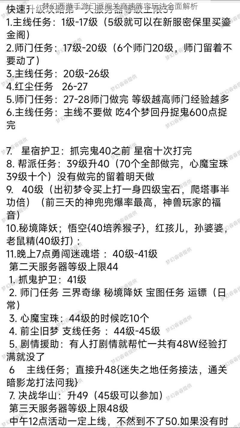 梦幻西游手游门派闯关高速阵容玩法全面解析