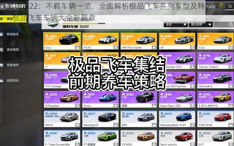 极品飞车22：不羁车辆一览，全面解析极品飞车系列车型及特色集合点 —— 极品飞车车辆大全新篇章