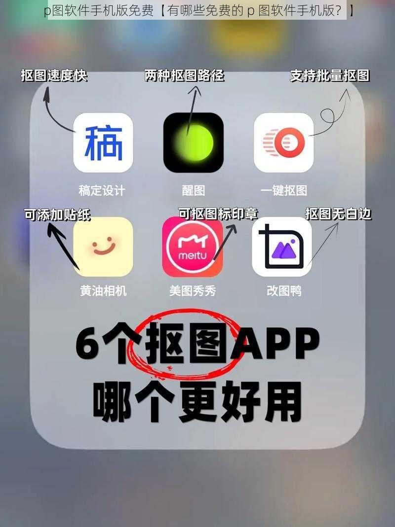 p图软件手机版免费【有哪些免费的 p 图软件手机版？】