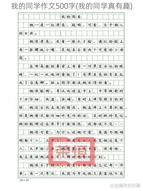 我的同学作文500字(我的同学真有趣)