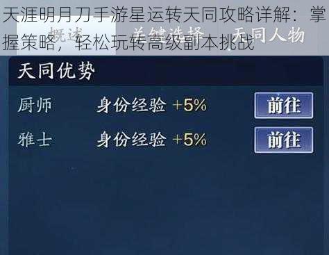 天涯明月刀手游星运转天同攻略详解：掌握策略，轻松玩转高级副本挑战