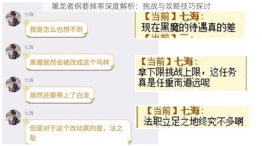 屠龙者纲要掉率深度解析：挑战与攻略技巧探讨