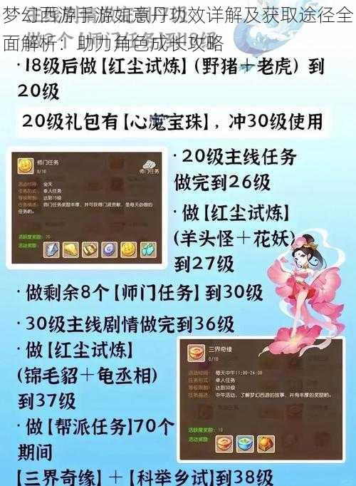 梦幻西游手游如意丹功效详解及获取途径全面解析：助力角色成长攻略