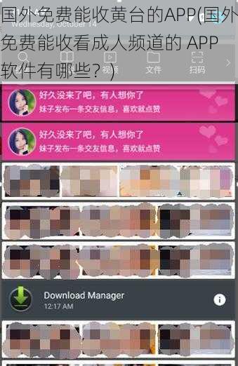 国外免费能收黄台的APP(国外免费能收看成人频道的 APP 软件有哪些？)