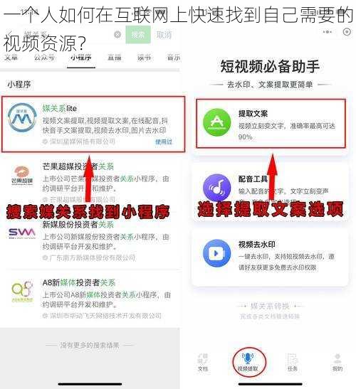 一个人如何在互联网上快速找到自己需要的视频资源？