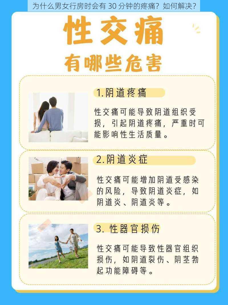 为什么男女行房时会有 30 分钟的疼痛？如何解决？