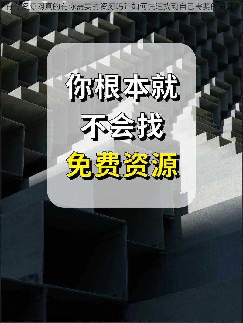 有有资源网真的有你需要的资源吗？如何快速找到自己需要的资源？