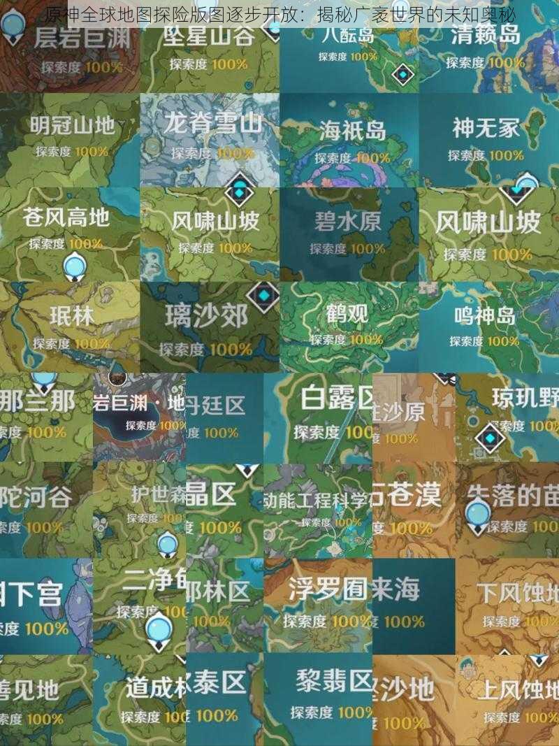 原神全球地图探险版图逐步开放：揭秘广袤世界的未知奥秘