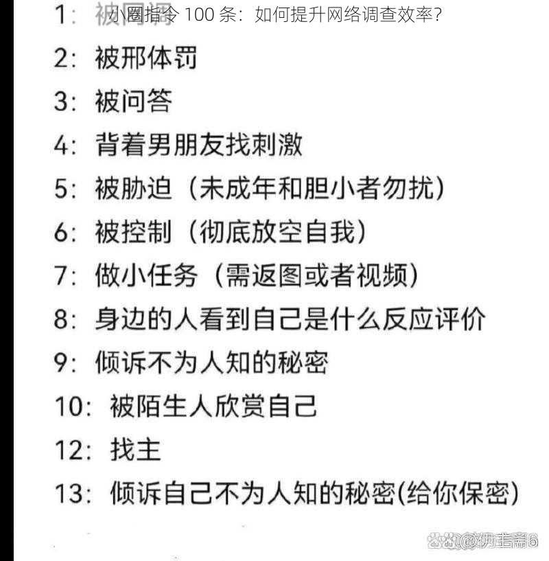 小圈指令 100 条：如何提升网络调查效率？