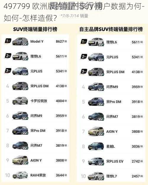 497799 欧洲版的国产 SUV 用户数据为何-如何-怎样造假？