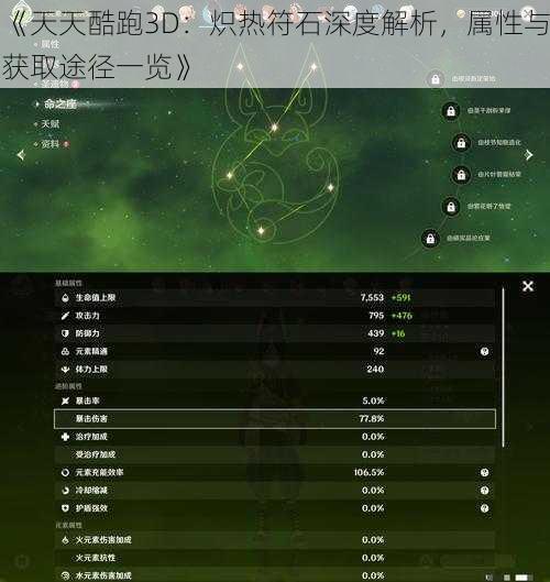 《天天酷跑3D：炽热符石深度解析，属性与获取途径一览》